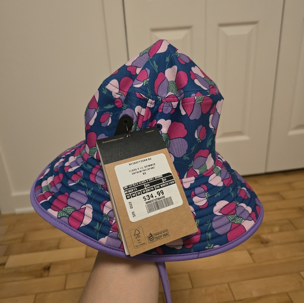 Floral Bucket Hat with Purple and Pink Accents